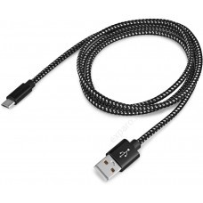 Кабель Buro Braided,  micro USB (m) -  USB (m),  1м,  черный