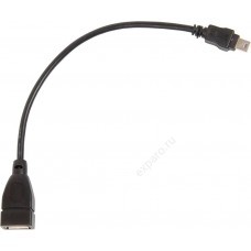 Кабель mini USB (m) -  USB (f),  0.2м,  черный