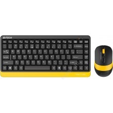 Комплект (клавиатура+мышь) A4TECH Fstyler FG1110, черный и жёлтый