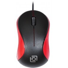 Мышь Oklick 115S, проводная, USB, черный и красный