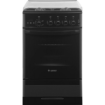 Газовая плита GEFEST ПГ 5300-03 0046,  газовая духовка,  стеклянная крышка,  чугун, черный