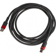 Кабель Power Delivery 100W,  USB Type-C (m) -  USB Type-C (m),  2м,  черный / красный