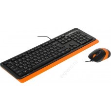 Комплект (клавиатура+мышь) A4TECH Fstyler F1010, черный и оранжевый