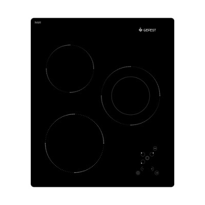 Варочная панель стеклокерамическая Gefest ПВЭ 4100 черная 3-х конфорочная