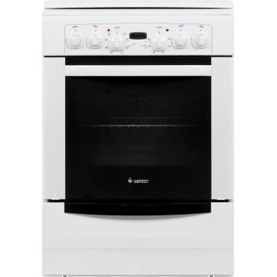 Газовая плита GEFEST ПГЭ 6102-03,  электрическая духовка,  металлическая крышка,  чугун, белый