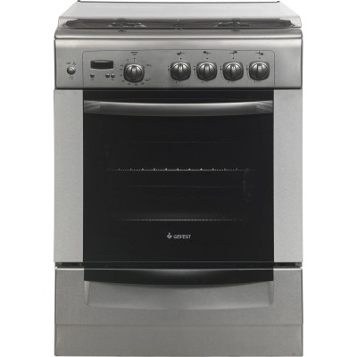 Газовая плита GEFEST 6100-03 0004,  газовая духовка,  стеклянная крышка,  чугун, нержавеющая сталь [пг 6100-03 0004]