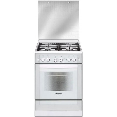 Газовая плита GEFEST ПГ 6300-02 0040,  газовая духовка,  стеклянная крышка,  чугун, белый