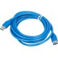 Кабель USB3.0  USB A(m) -  USB A(f),  3м,  синий
