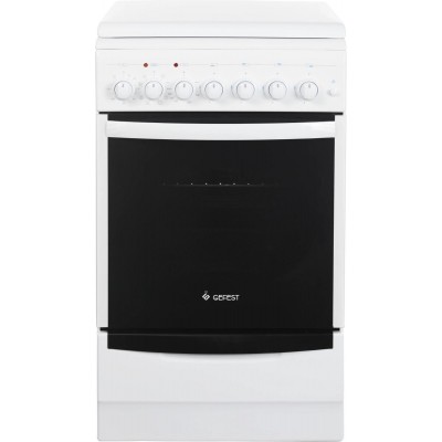 Газовая плита GEFEST ПГЭ 5102-03 0023,  электрическая духовка,  металлическая крышка,  чугун, белый