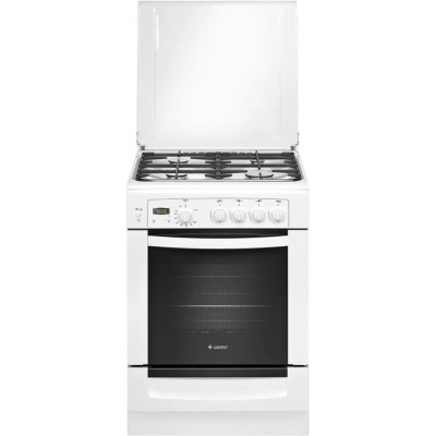 Газовая плита GEFEST 6100-03,  газовая духовка,  металлическая крышка,  чугун, белый [пг 6100-03]