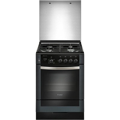 Газовая плита GEFEST ПГ 6300-03 0046,  газовая духовка,  стеклянная крышка,  чугун, черный